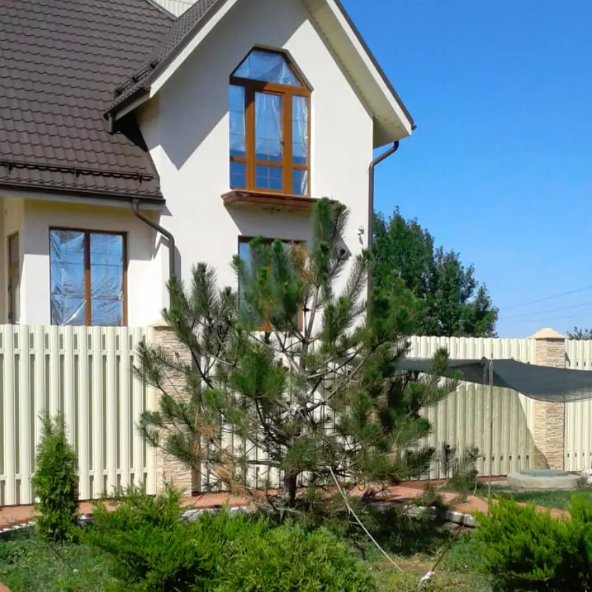 Фото 6 забор штакетник полукруглый RAL9003 Белый двусторонний