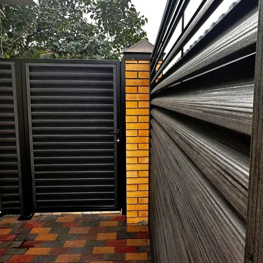 Фото 2 Забор Еврожалюзи Черное Дерево 3D Принтек двусторонний