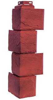 Угол наружный Камень природный Красно-коричневый 455*171 фото Центр Металлокровли