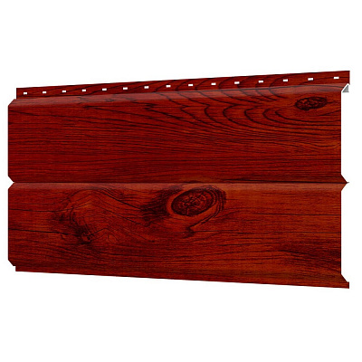 Сайдинг металлический ЕВРО-БРУС под брус дерево Каштан Красный Printech Корея фото Центр Металлокровли