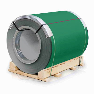 Рулон стали полиэстер RAL6029 Зеленая Мята 0.45х1250мм закрытый Рулон стали полиэстер RAL6029 Зеленая Мята 0.45х1250мм закрытый