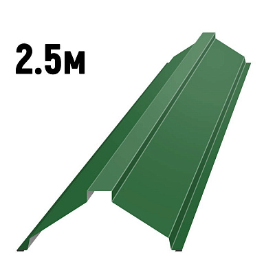 Конек фигурный черепичный RAL6002 Зеленый лист 2.5м Конек фигурный черепичный RAL6002 Зеленый лист 2.5м