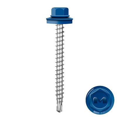 Саморез кровельный DAXMER по дереву RAL5005 Синий Сигнал 4,8 50мм Саморез кровельный DAXMER по дереву RAL5005 Синий Сигнал 4,8 50мм