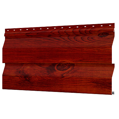 Сайдинг металлический (металлосайдинг) Корабельная доска Printech под дерево Каштан Красный для фасада дома