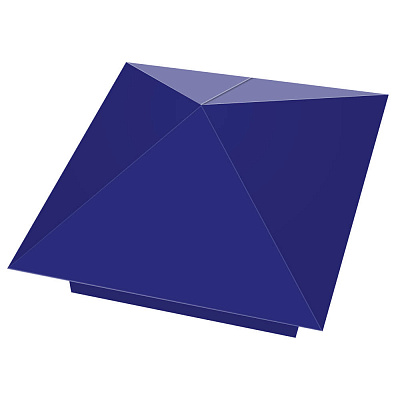 Колпак металлический RAL5002 Синий Ультрамарин на столб заборный 1,5х1,5 кирпича размер под посадку 400х400мм