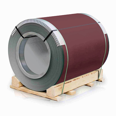 Рулон стали полиэстер RAL3005 Красное Вино 0.45х1250мм закрытый Рулон стали полиэстер RAL3005 Красное Вино 0.45х1250мм закрытый