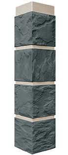 Угол наружный Камень  Серо-зеленый 470*115 фото Центр Металлокровли