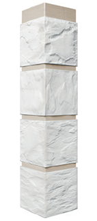 Угол наружный Камень  Мелованный белый 470*115 фото Центр Металлокровли