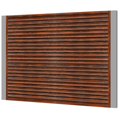 Забор жалюзи ЭКО-Z Темный Дуб 3D Принтек односторонний на металлических столбах Забор жалюзи ЭКО-Z Темный Дуб 3D Принтек односторонний на металлических столбах