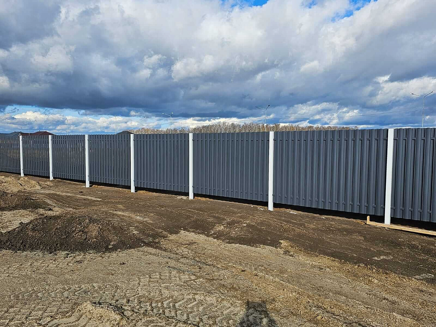 Евроштакетник полукруглый 234м RAL7024/7024 Серый Графит двусторонний Полиэстер