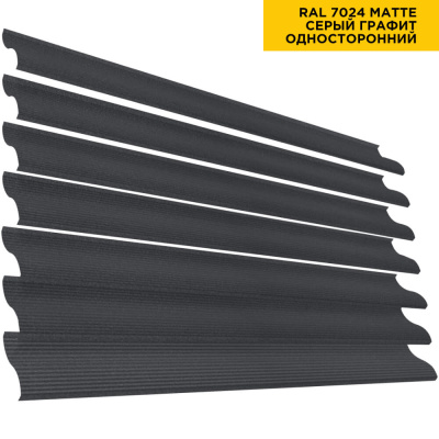 Ламель Еврожалюзи RAL7024 МАТТЕ Серый Графит односторонний для заборов-жалюзи, беседок, пергол