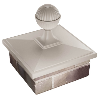 Колпак БонаМоно Бежевый с шаром на столб 1.5х1.5 кирпича фото 4