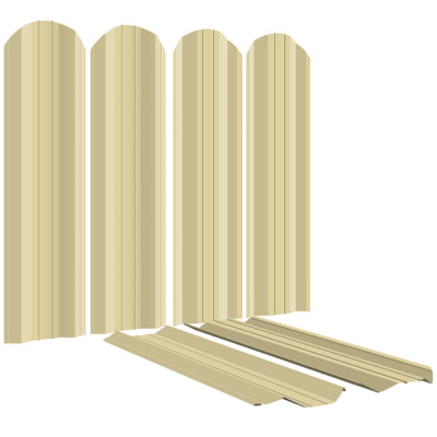 Штакетник (евроштакетник) ЭКО-М RAL1014-1014 Бежевый полиэстер двусторонний Штакетник (евроштакетник) ЭКО-М RAL1014-1014 Бежевый полиэстер двусторонний