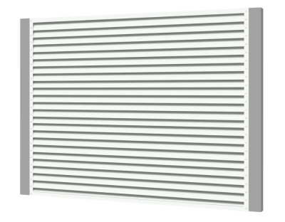 Секция забора жалюзи из ламелей жалюзи ЭКО-Z RAL9003/9003 Белый 2-х сторонняя с металлическими столбами