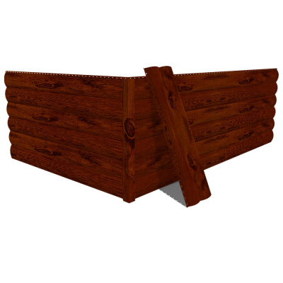 Фото сайдинга металлического (металлосайдинга) Блок-Хаус под бревно с покрытием Printech (Корея) дерево Темное дерево для фасада дома Фото сайдинга металлического (металлосайдинга) Блок-Хаус под бревно с покрытием Printech (Корея) дерево Темное дерево для фасада дома