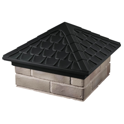 Колпак на столб забора ELBRUS Черный 1,5х1,5 кирпича Черепица фото 2 Колпак на столб забора ELBRUS Черный 1,5х1,5 кирпича Черепица фото 2