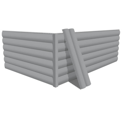 Фото сайдинга металлического (металлосайдинга) Блок-Хаус под бревно RAL7004 Серый для фасада дома Фото сайдинга металлического (металлосайдинга) Блок-Хаус под бревно RAL7004 Серый для фасада дома