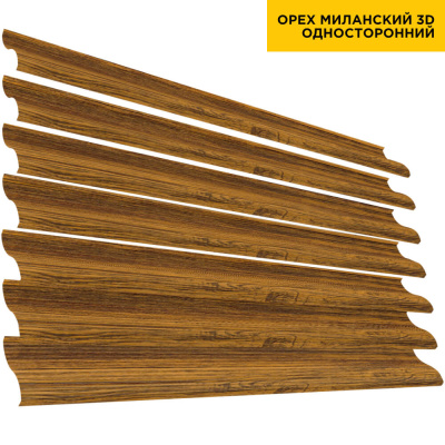 Ламель Еврожалюзи Орех Миланский 3D односторонний для заборов-жалюзи, беседок, пергол Ламель Еврожалюзи Орех Миланский 3D односторонний для заборов-жалюзи, беседок, пергол