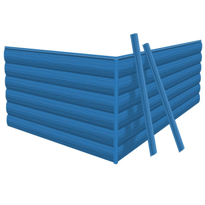 Фото сайдинга металлического (металлосайдинга) царьсайдинга Бревно Рубленое 4Д RAL5015 Небесно-голубой для фасада дома Фото сайдинга металлического (металлосайдинга) царьсайдинга Бревно Рубленое 4Д RAL5015 Небесно-голубой для фасада дома