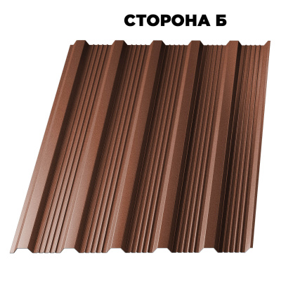 Профнастил НС-21 RAL 8004 Терракотовый Стальной Бархат 0.50 мм ГОСТ сторона Б