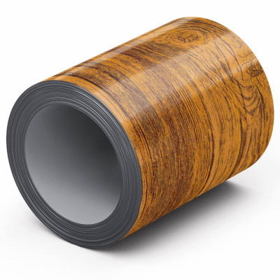 Рулон стали под дерево Орех Миланский 3D 0.45х1250мм Принтек Россия отмотка