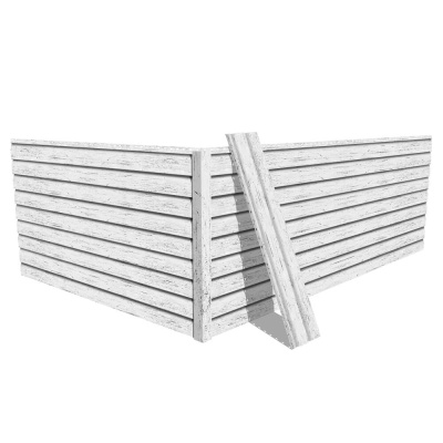 Фото сайдинга металлического (металлосайдинга) Корабельная доска Printech Беленый Дуб для фасада дома