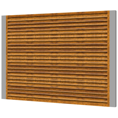 Забор жалюзи ЭКО-Z Орех Миланский 3D Принтек двусторонний на металлических столбах Забор жалюзи ЭКО-Z Орех Миланский 3D Принтек двусторонний на металлических столбах