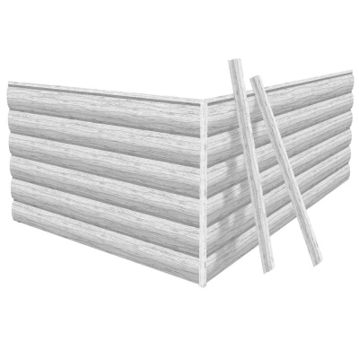 Фото сайдинга металлического (металлосайдинга) царьсайдинга Бревно Рубленое 4Д Беленый дуб для фасада дома