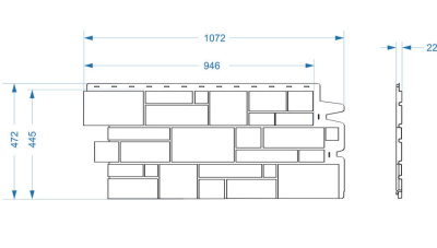 Фасадная панель Деке камень BURG Пшеничный 0.42м2 чертеж