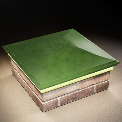 Колпак Монблан Зеленый на столб 2х2 кирпича c подсветкой фото 3